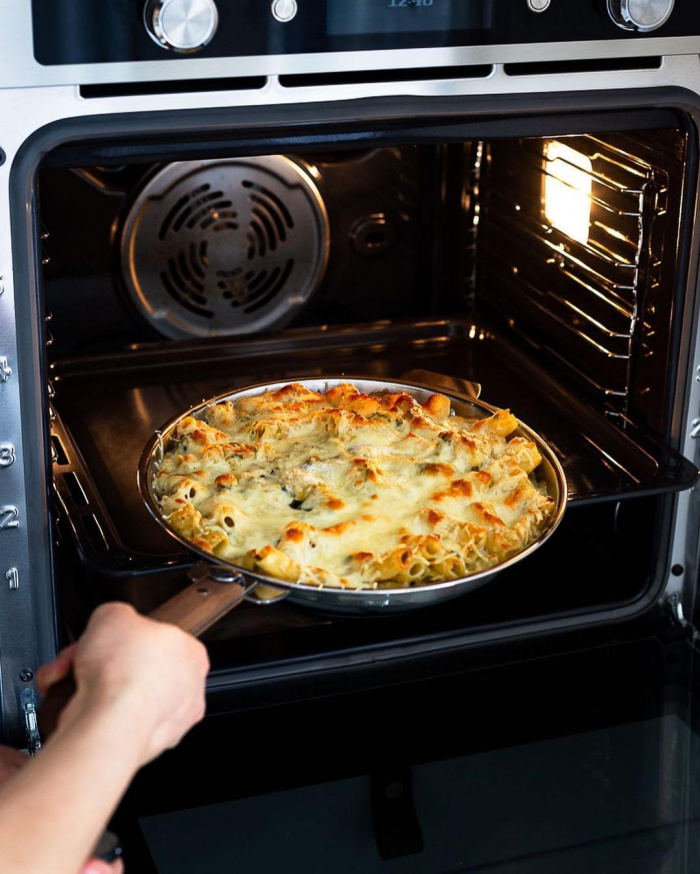 Photo of food in an oven