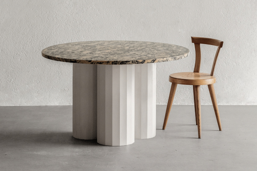 A&L Stucco Table, Perriand All-Wood Chair