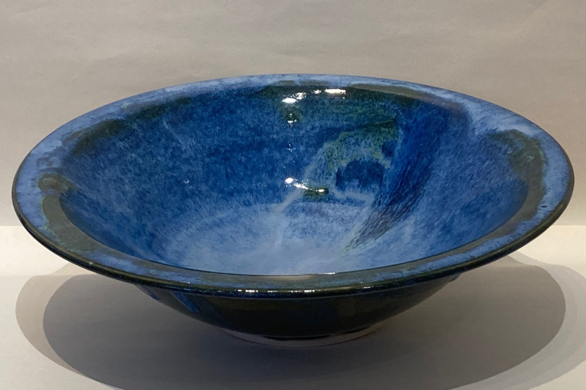 Keramik, Stengods, blå, kobolt Praktfat 